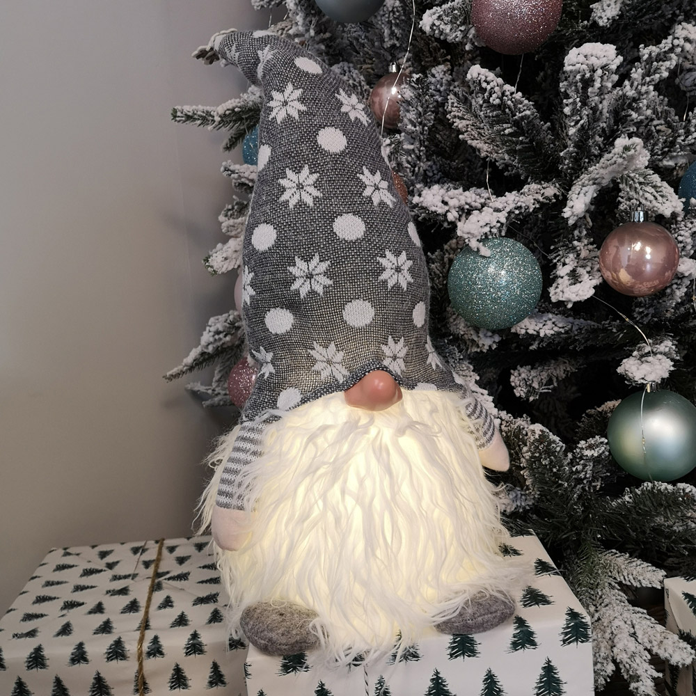Samuel Alexander Light Up Grey Christmas Standing Gonk Decoration Image 2