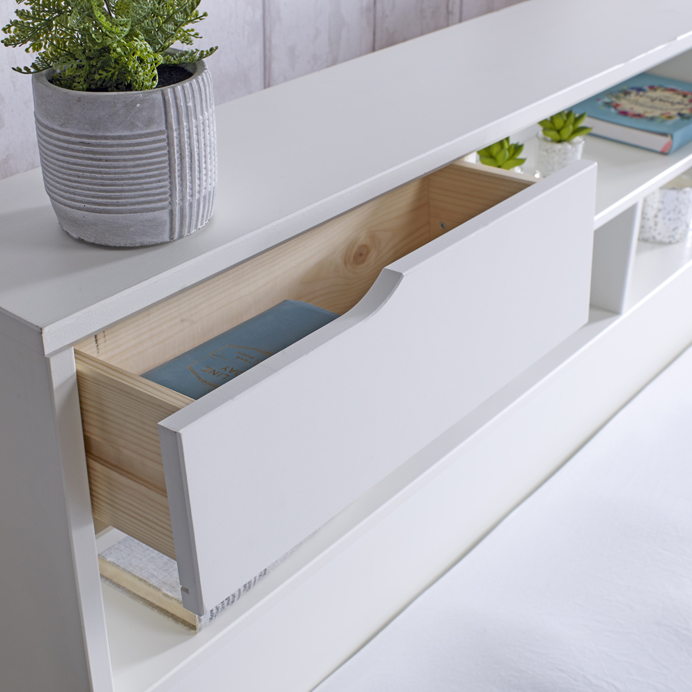 Fabio King Size White Wooden 2 Drawer Storage Bed Frame Image 4