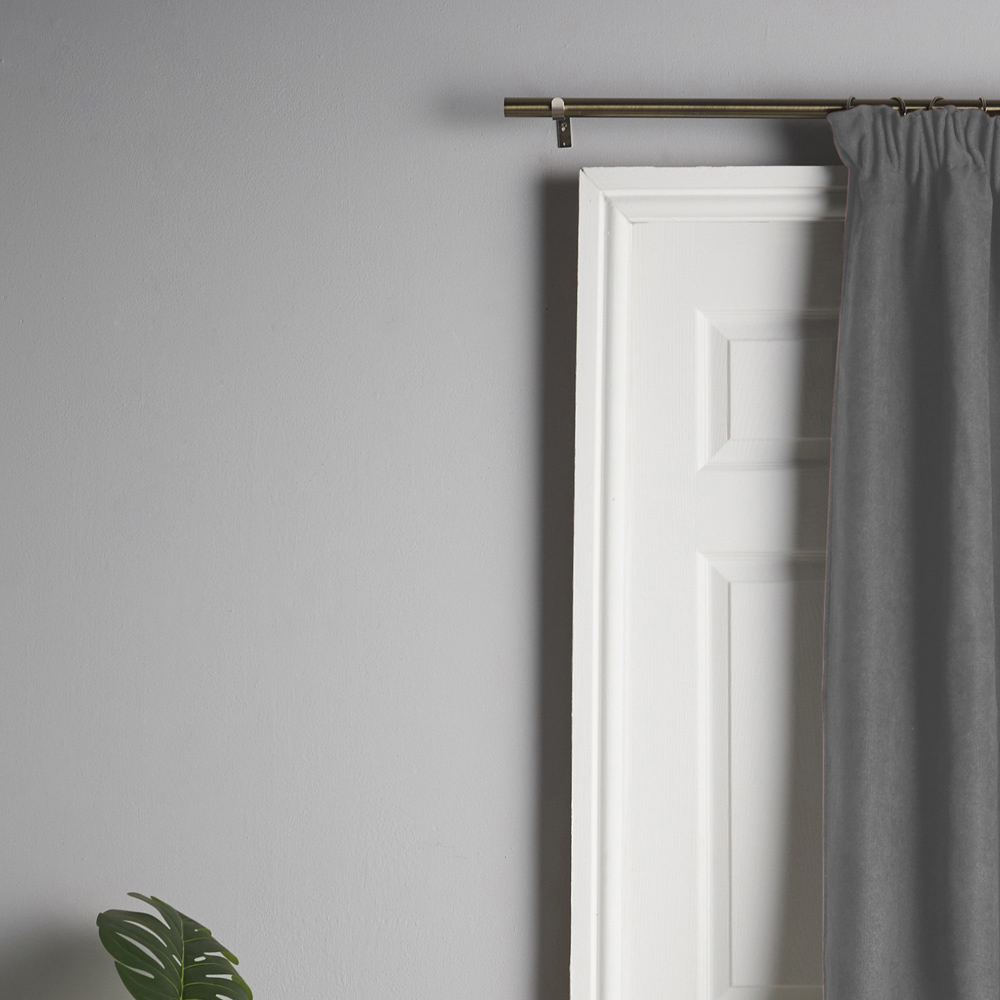 Alan Symonds Slate Velvet Chenille Fleece Lined Pencil Pleat Taped Top Curtains 137 x 213cm Image 8
