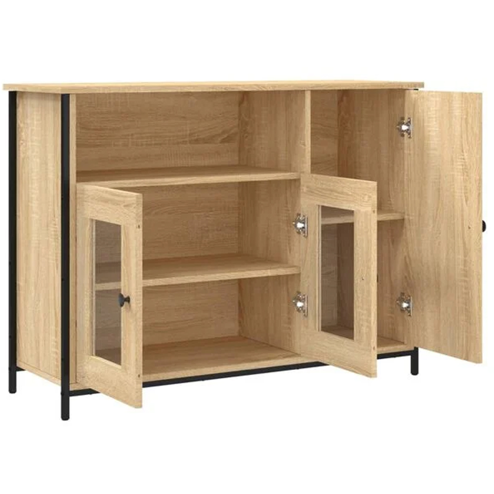 vidaXL 3 Door Single Shelf Sonoma Oak Sideboard Image 3