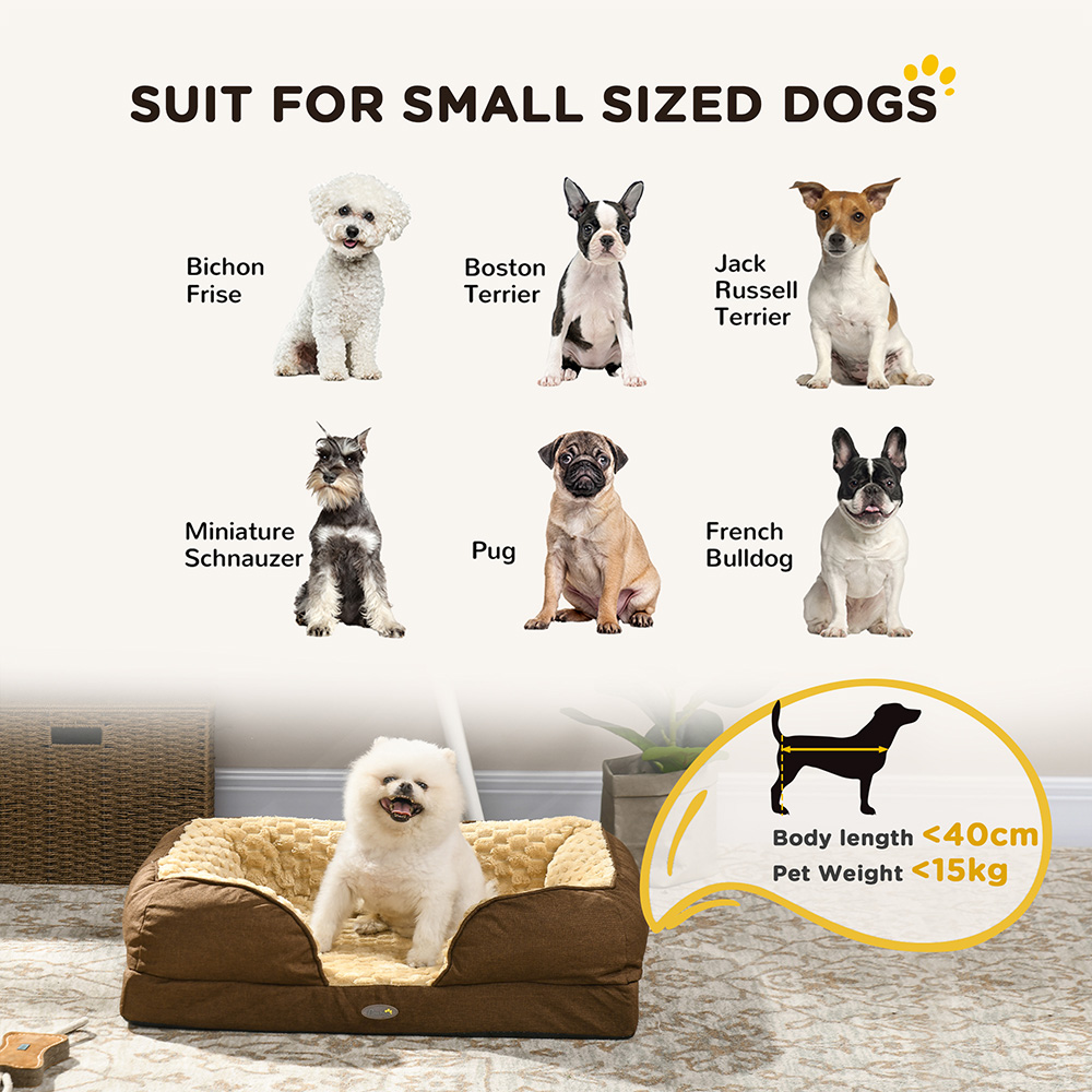PawHut Brown Small Dog Bed Image 4