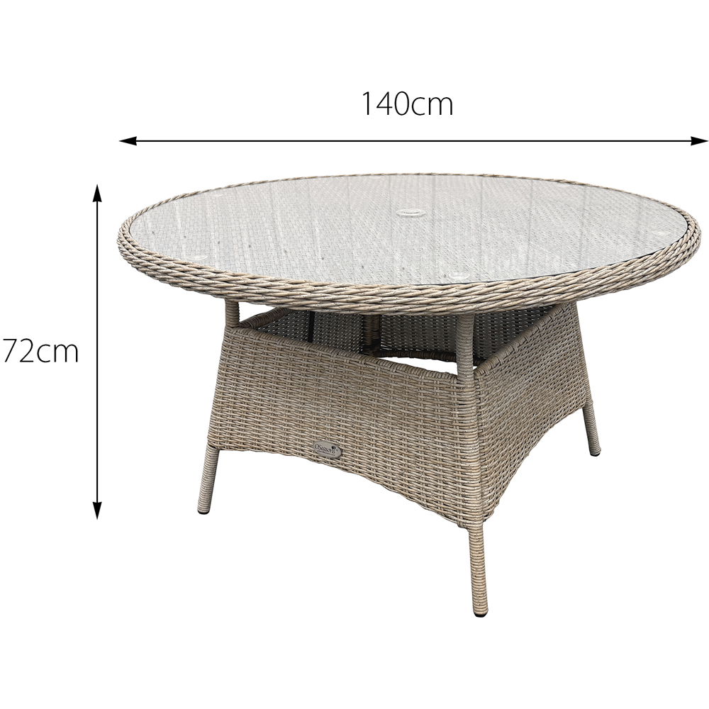 Oseasons Sicilia 6 Seater Rattan Dining Set Sandy Oak Image 6