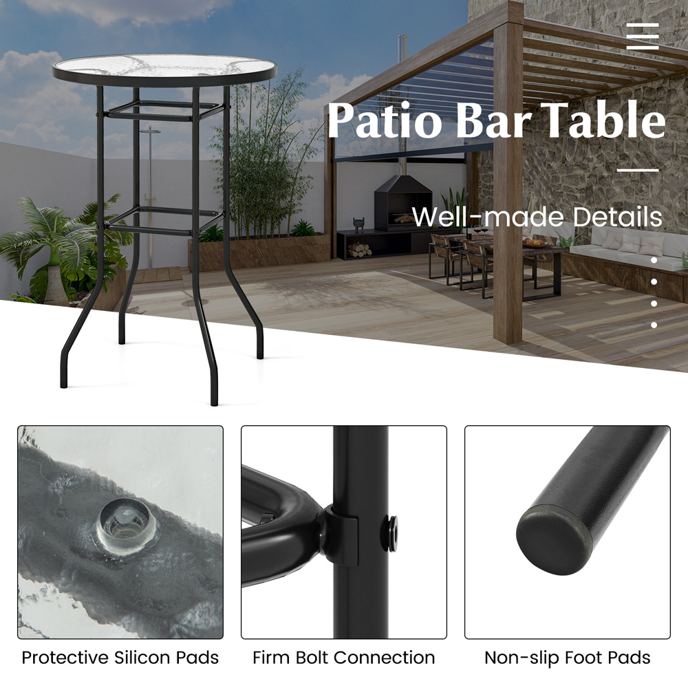 Costway Glass Tabletop Bistro Table Image 8