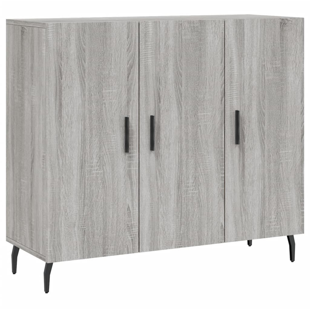 vidaXL 3 Door Grey Sonoma Sideboard Image 2