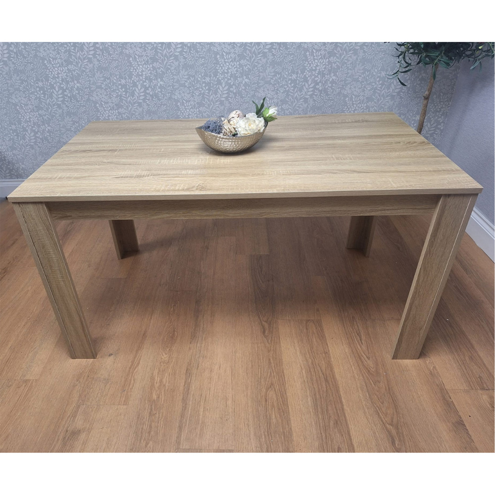 Portland 4 Seater Square Dining Table Oak Effect Beige Image 7