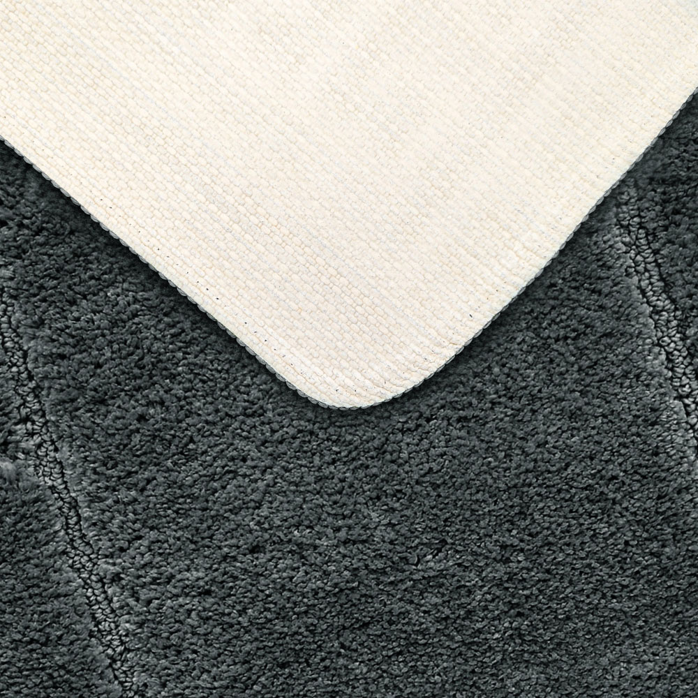 Mayfair Charcoal Micro Fibre Bath Mat Set Image 6