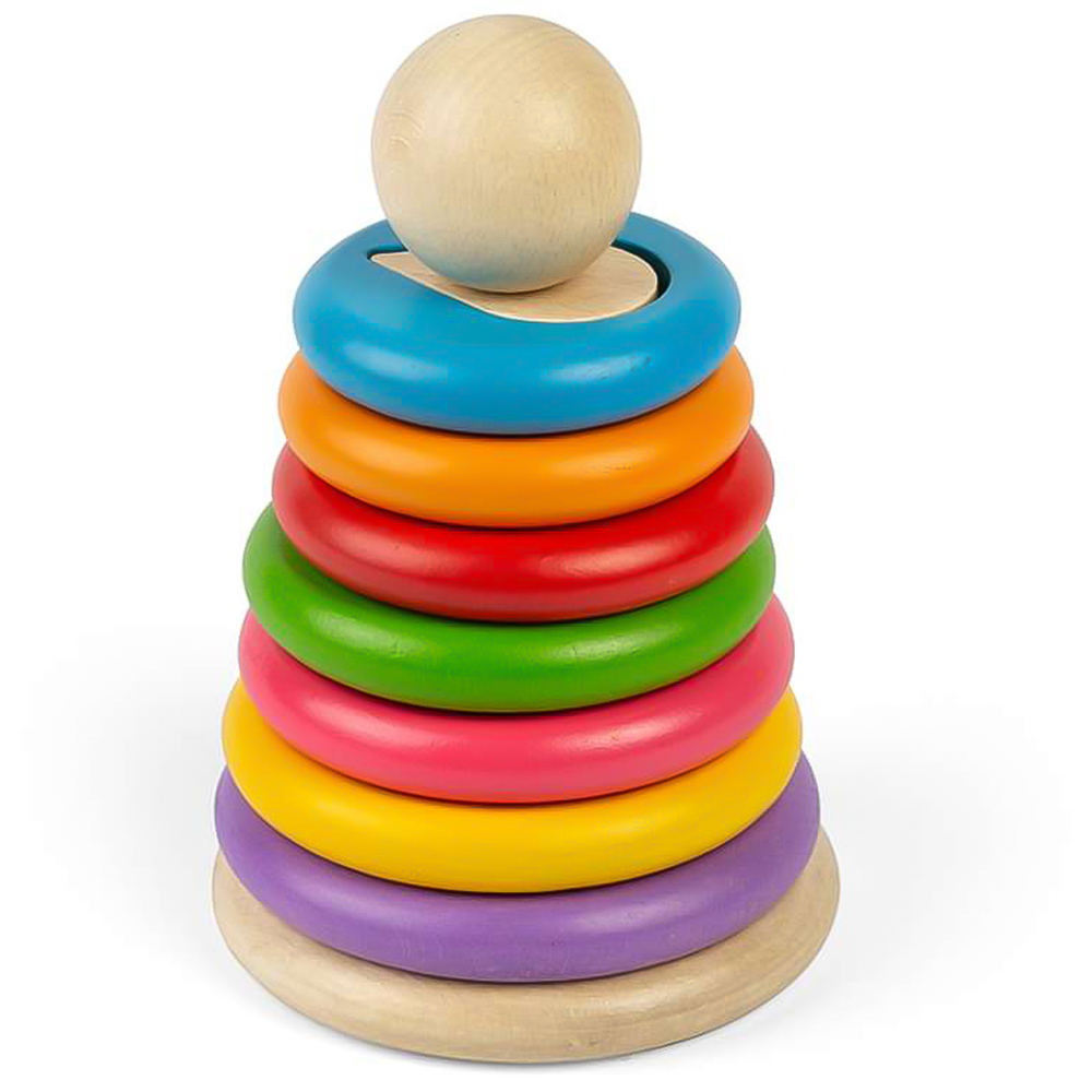 Bigjigs Toys Kids 16 Piece Secret Shape Wooden Montessori Stacking Toy and Puzzle Image 5