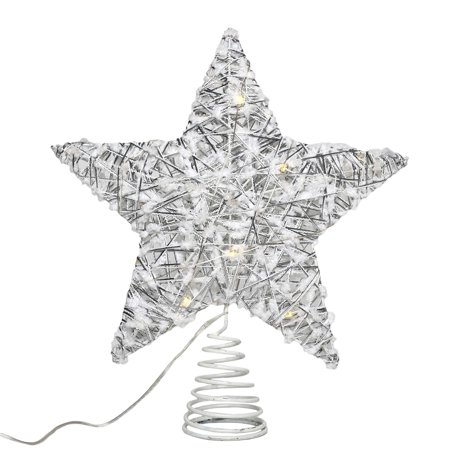 LED Silver Star Tree Topper Image 2