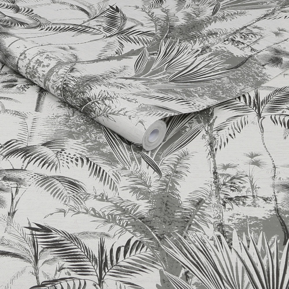 Sublime Jungle Mono Textured Wallpaper Image 2