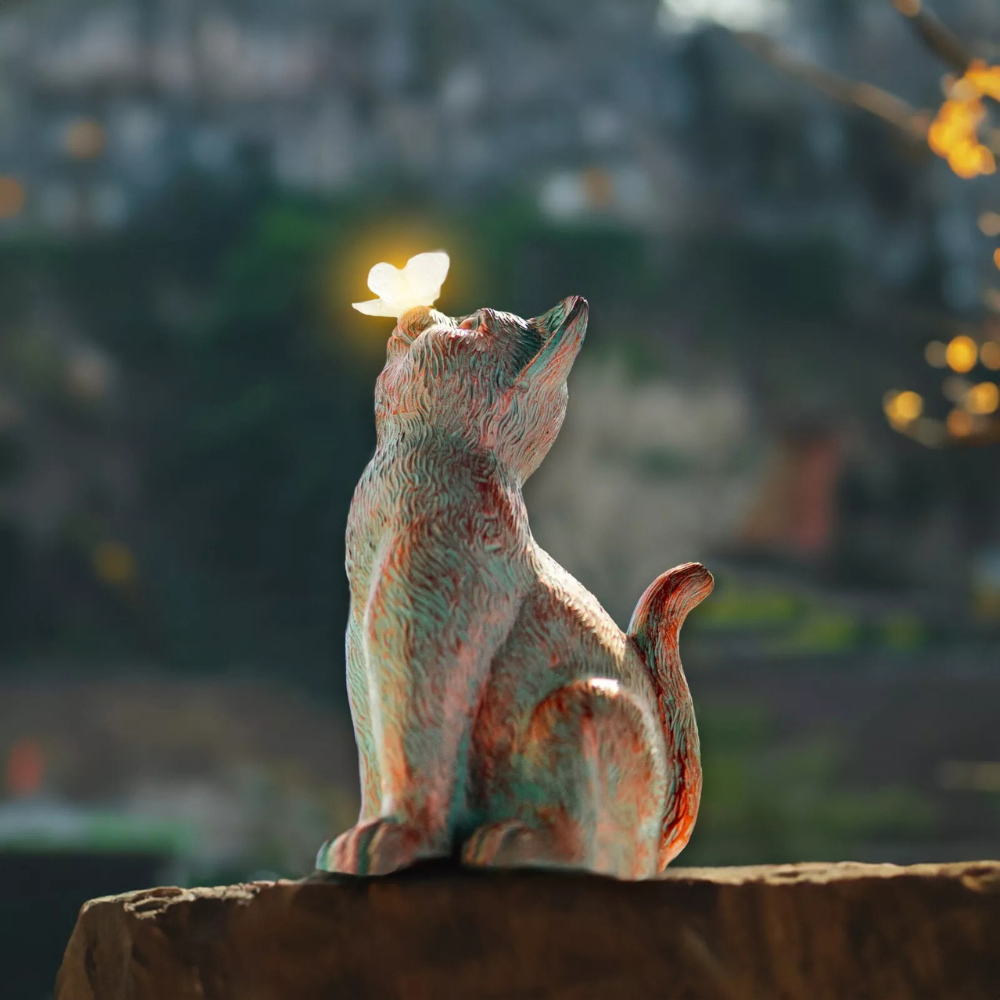 Garden Mile Solar LED Cat Garden Ornament Image 5