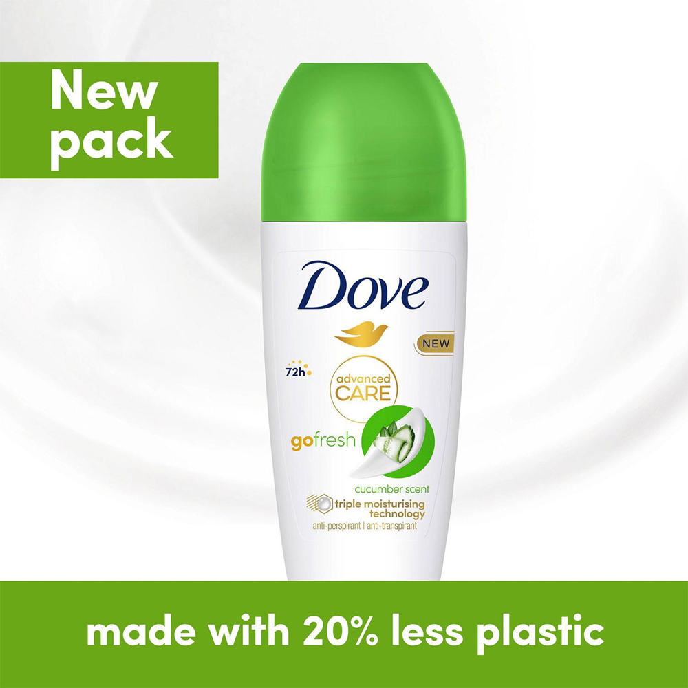 Dove Go Fresh Cucumber Women Anti-Perspirant Roll on Deo 50ml 9 Pack Image 4