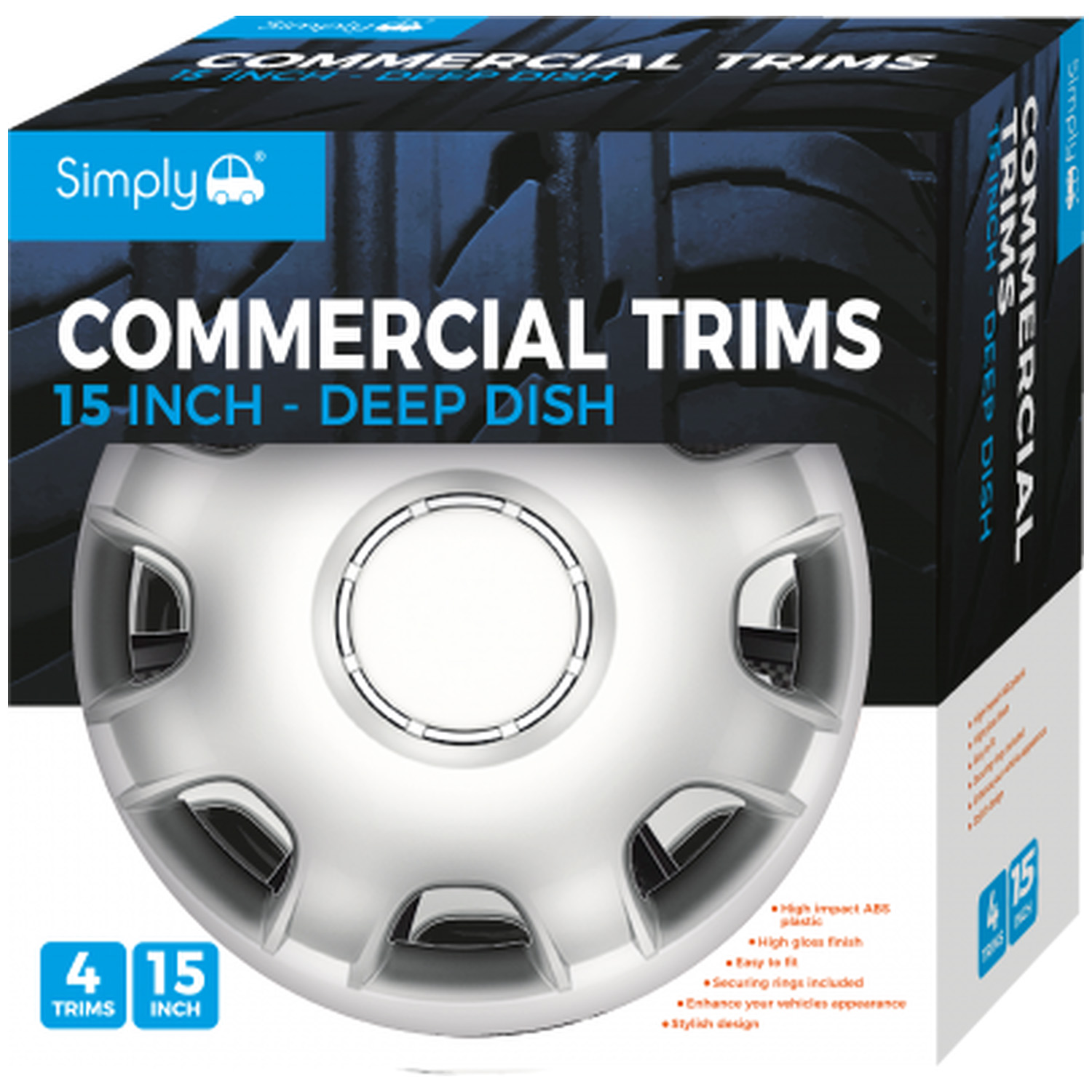 Simply Auto 15 inch Brawn Commercial Wheel Trims Image 1