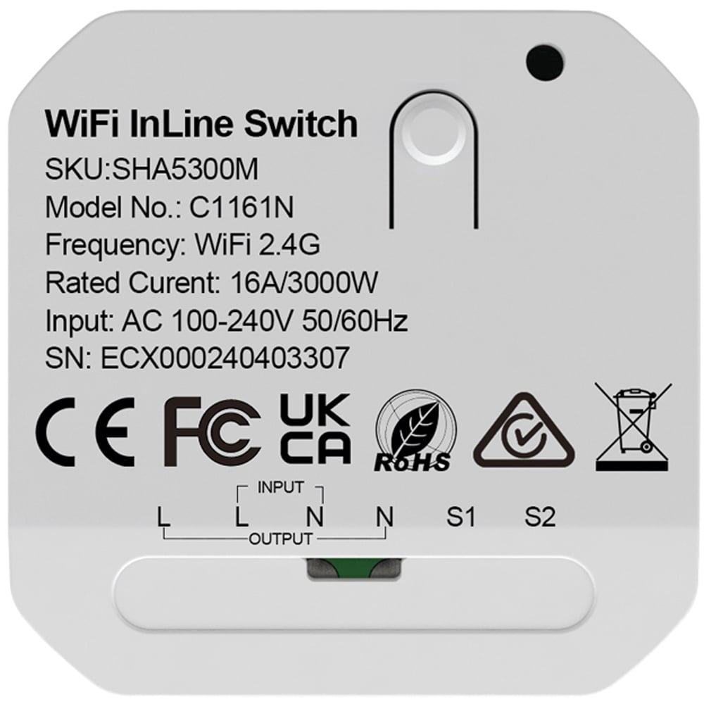 ENER-J 16A Wi-Fi Inline Switch Module Image 1