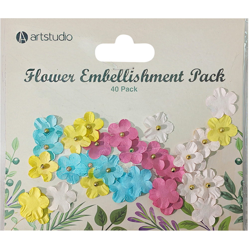 Pack of 40 Decorative Flower Embellishments Image 6