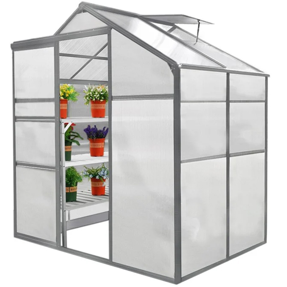MonsterShop 6 x 4ft Greenhouse and Racks Image 2