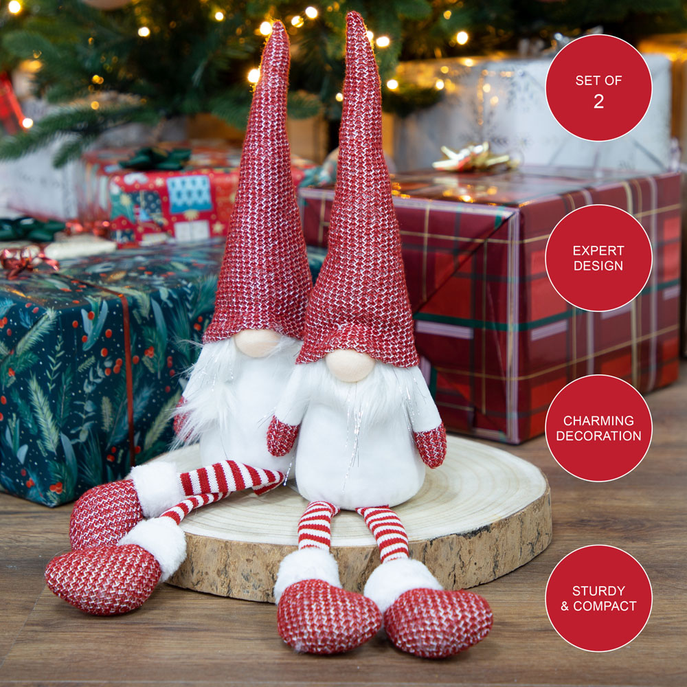 The Christmas Workshop Red Hanging Legs Gonk Decoration 45cm 2 Pack Image 8