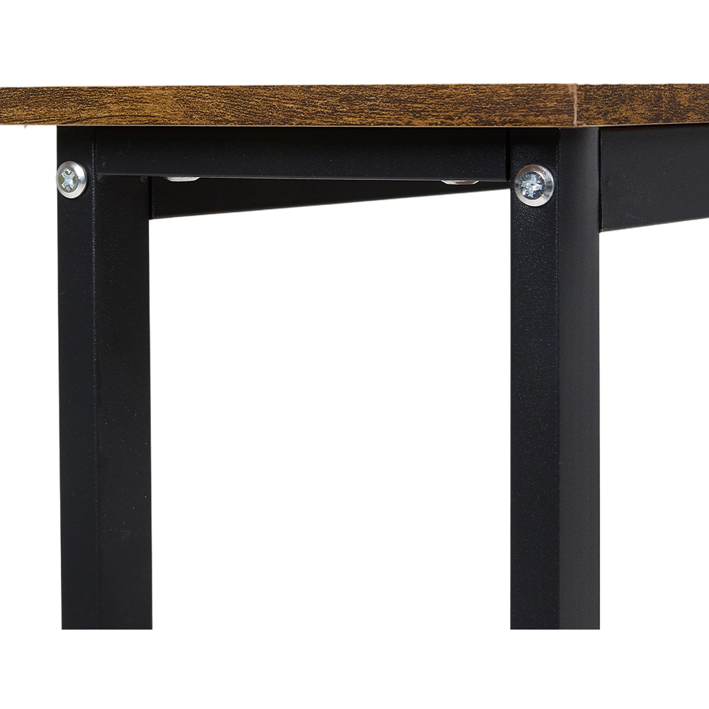 Living and Home Brown Wood Effect Narrow Console Table with Steel Frame Image 4