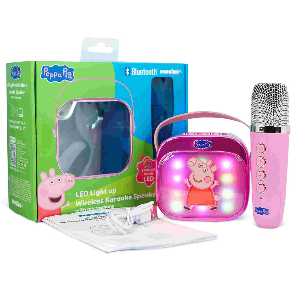 OTL Peppa Pig PopSing LED Light-Up Wireless Karaoke Speaker and Microphone Image 9