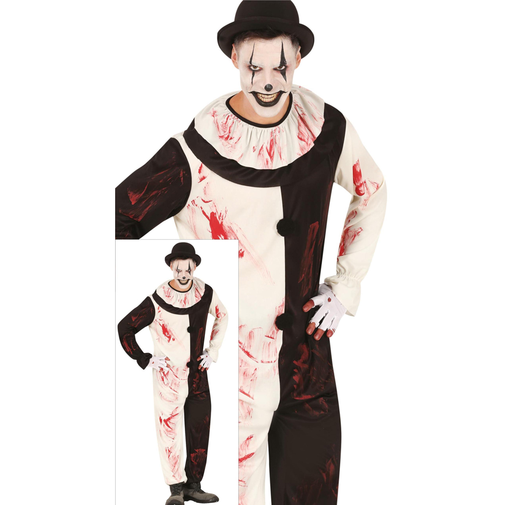 Fiestas Guirca Adult Terrorific Clown White and Black Costume Large Image 2