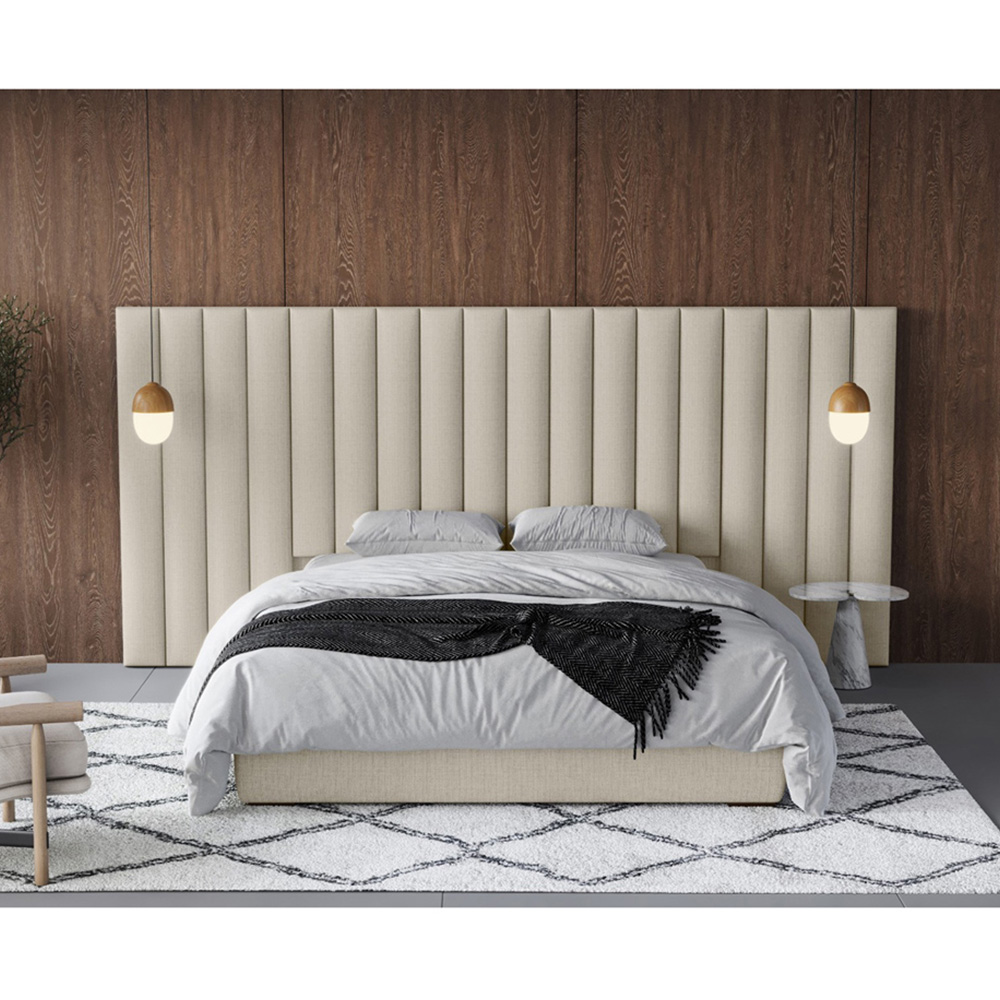 Flair Rosita King Size Cream Hotel Bed with Panelled Headboard Image 4