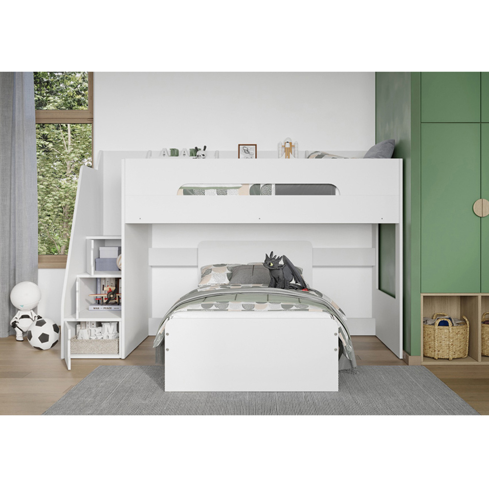 Flair Stepaside White L Shaped Bunk Bed Image 6