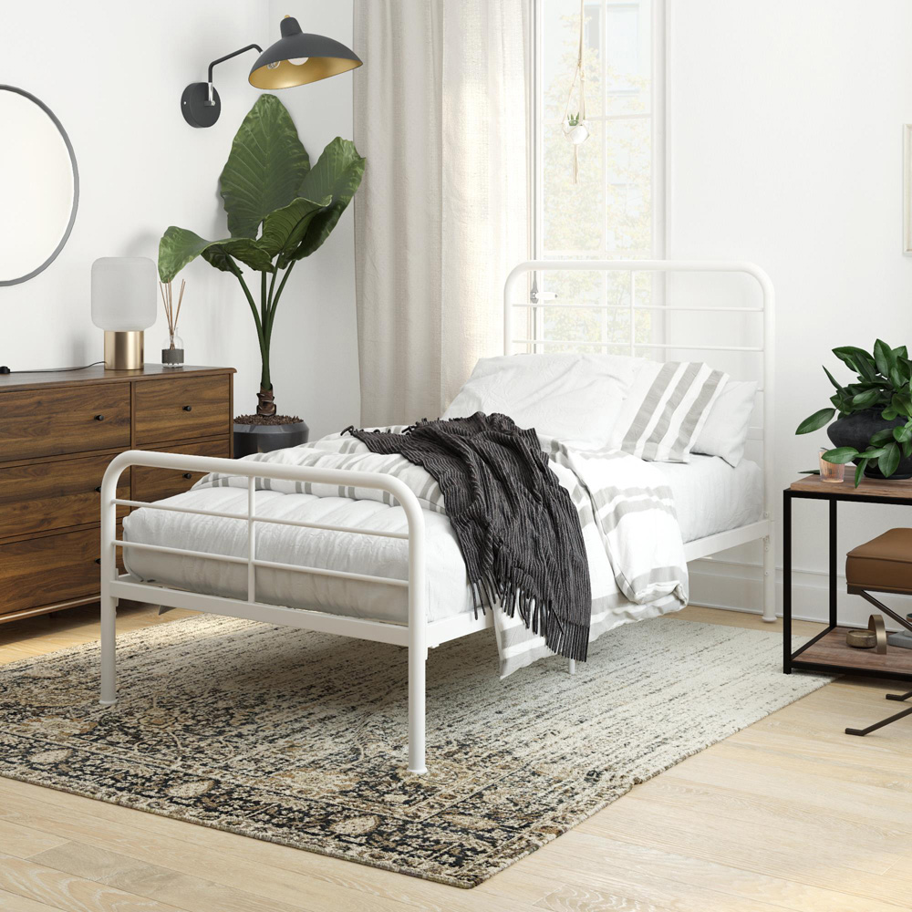 Dorel Millie Single White Metal Bed Image 8
