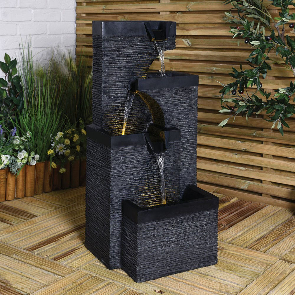 Slate Effect 3 Drop Fountain - Grey Image 6