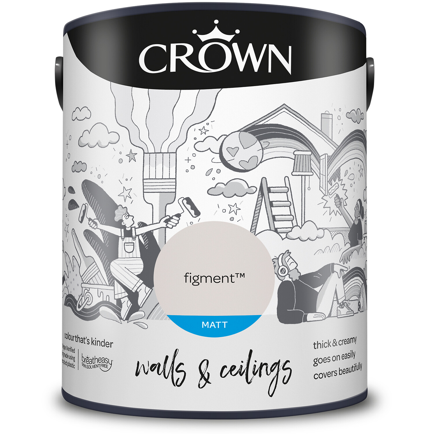 Crown Walls & Ceilings Figment Matt Emulsion Paint 5L Image 2
