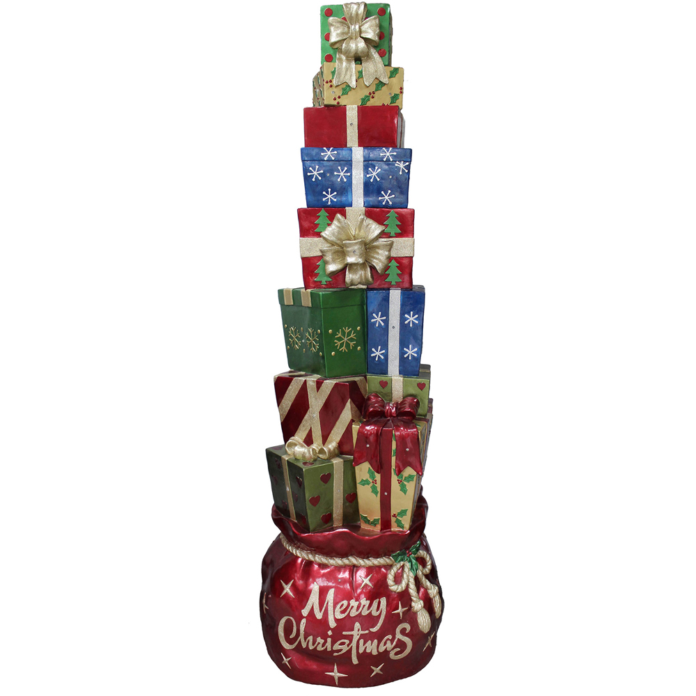The Christmas Centre Multicolour LED Present Stack Decoration 180cm Image 1