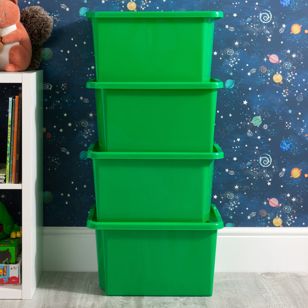 Wham 30L Green Stackable Storage Box 4 Pack Image 2
