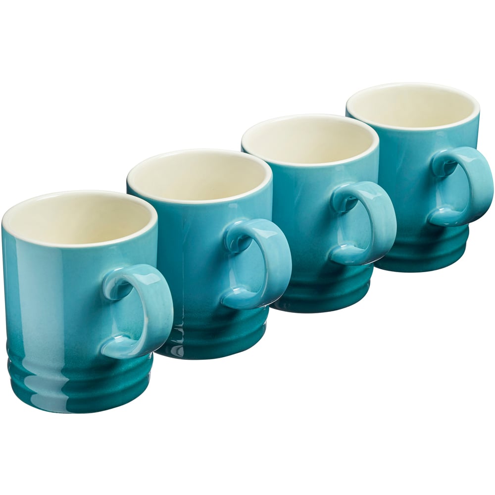 Cooks Professional Teal Stoneware Coffee Mugs 4 Pack Image 5