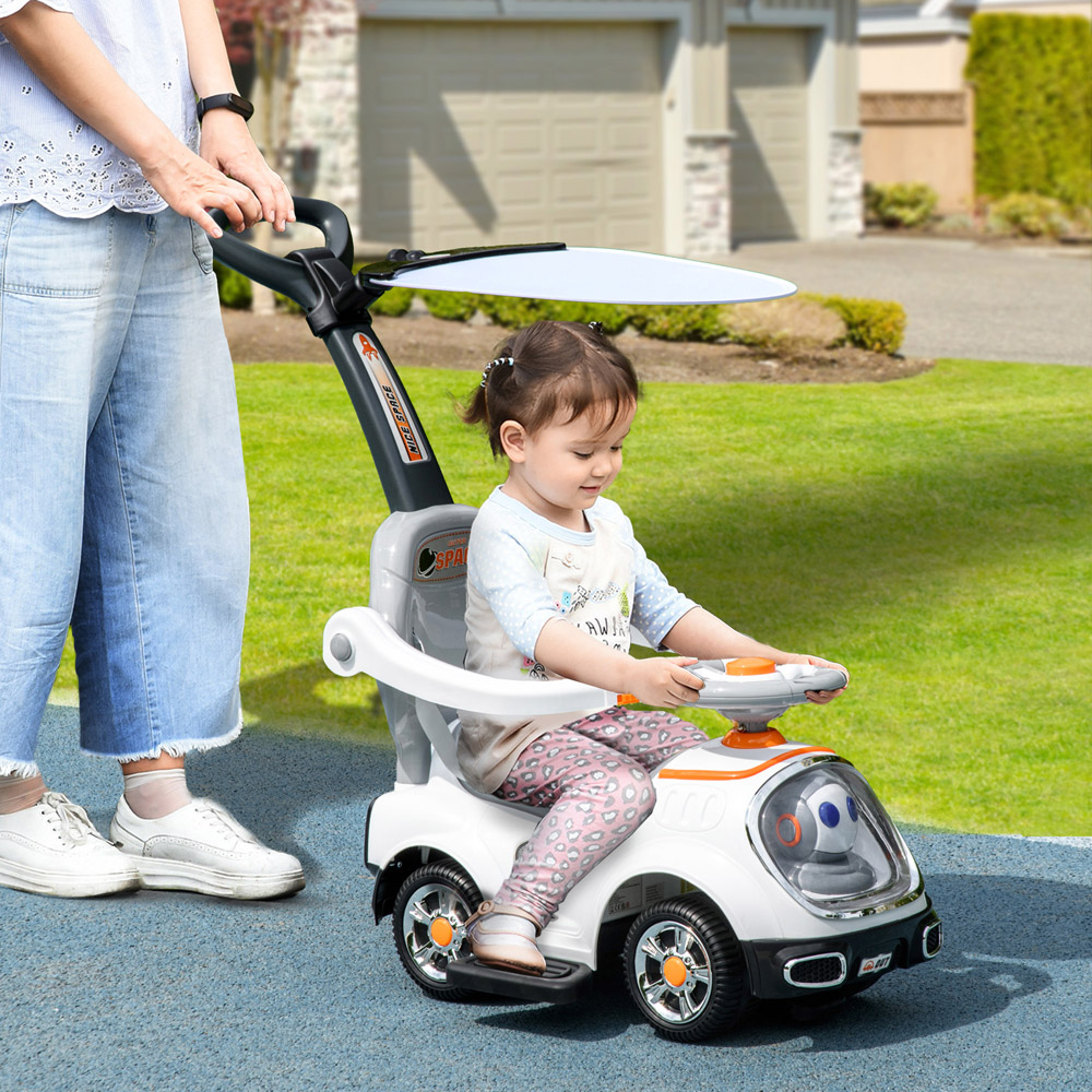 Tommy Toys 3 in 1 Cartoon Robot Baby Car with Removable Canopy White Image 2