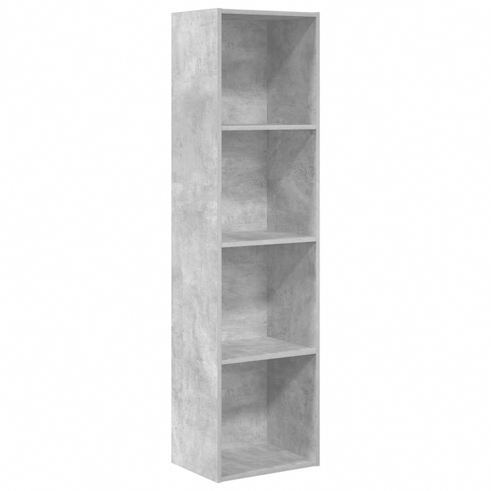 vidaXL 4 Shelf Concrete Grey Bookcase Image 2