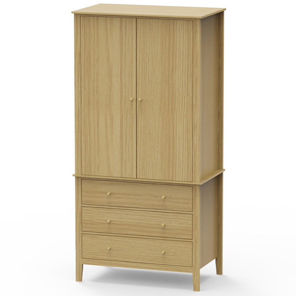 Core Products Henley 2 Door 3 Drawer Oak Effect Wardrobe Image 2