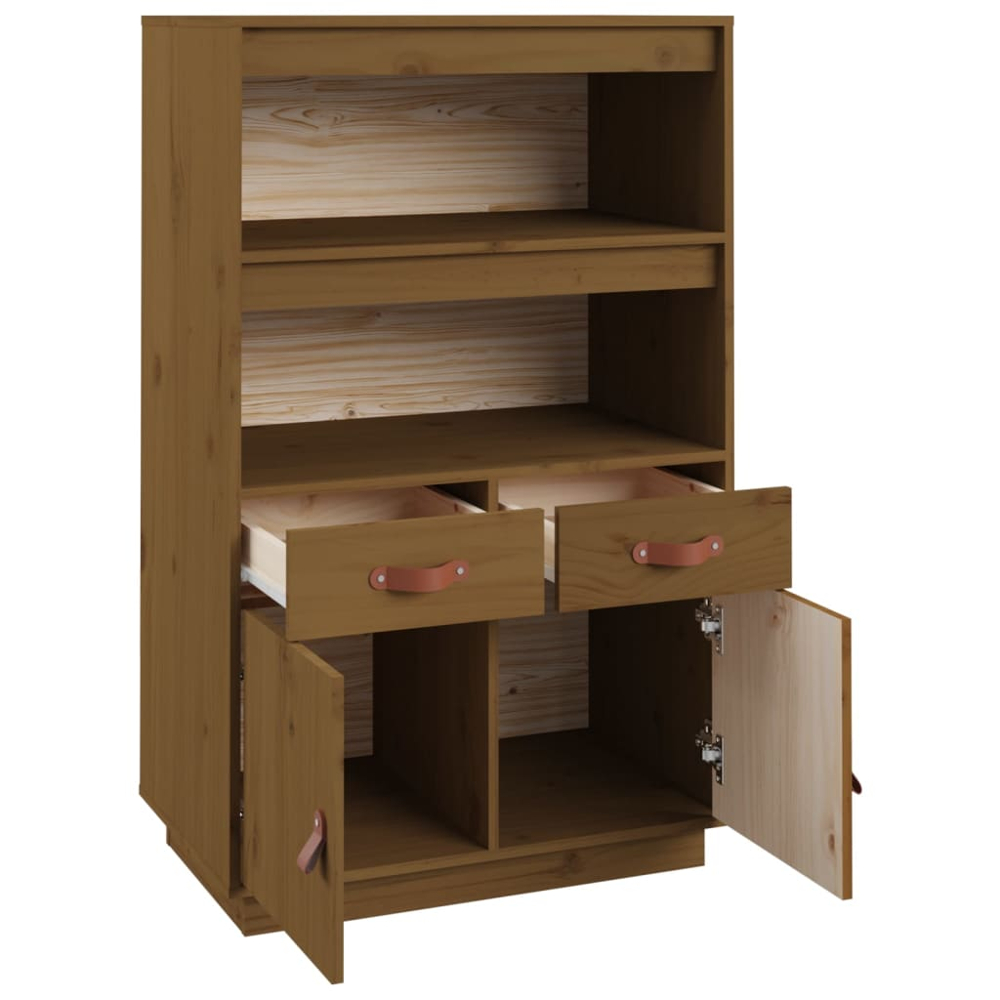 vidaXL 2 Door 2 Drawer 2 Shelf Honey Brown Highboard Image 6