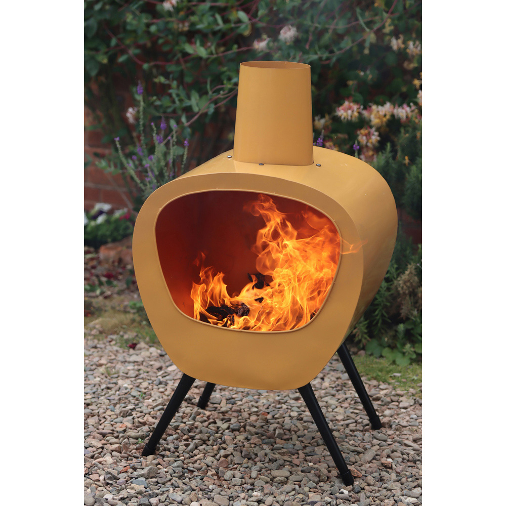 Gardeco Stella Extra Large Mid Century Retro Design Orange Chimenea Image 2