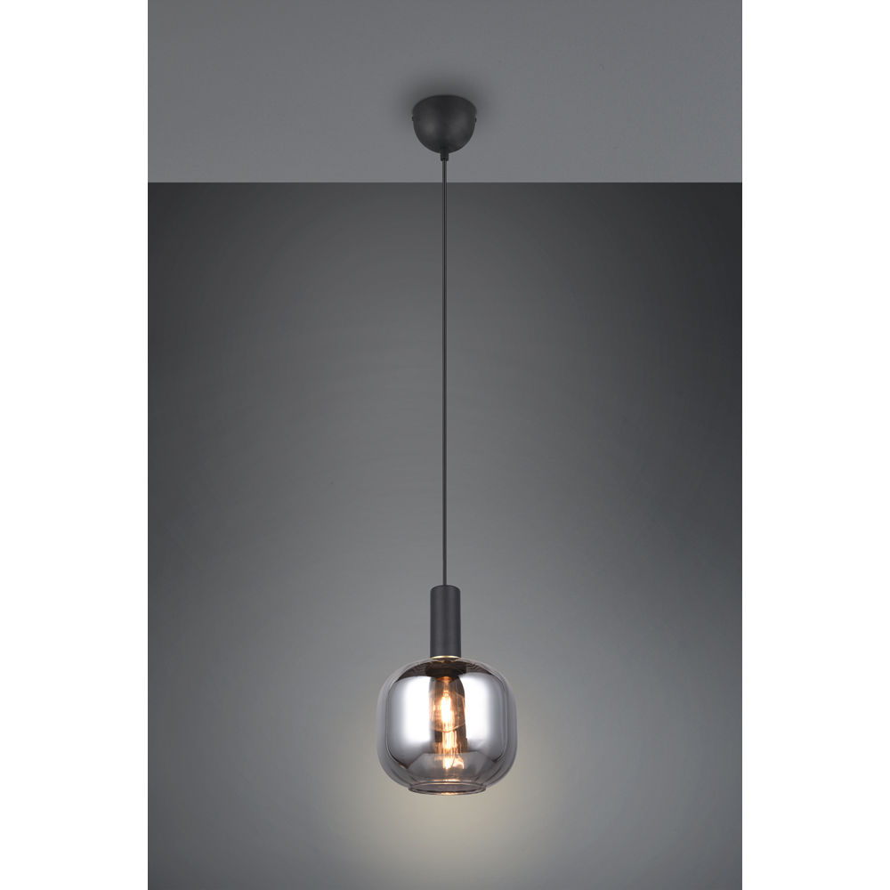 TRIO Diva Matt Black Ceiling Pendant Light Image 2
