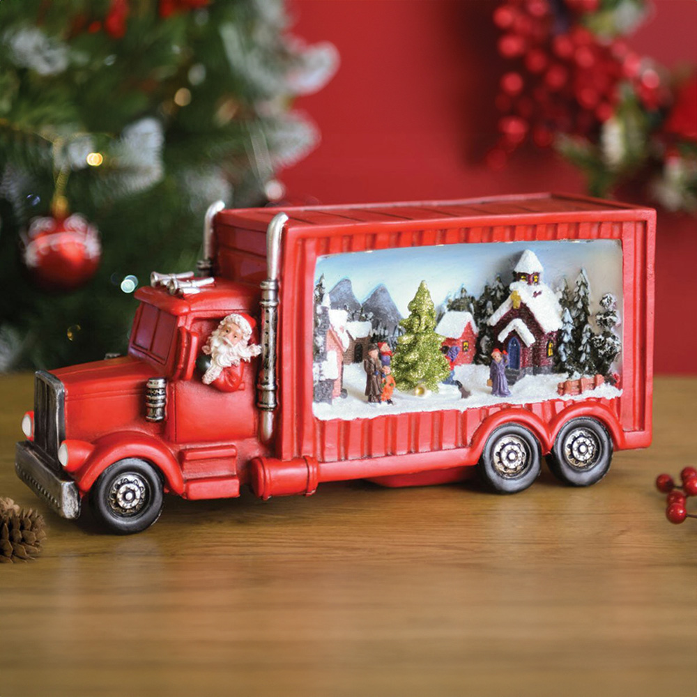 Christmas Truck Scene - Red Image 5