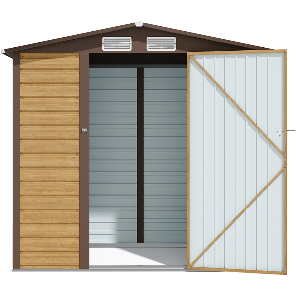 Living and Home 6 x 4ft Outdoor Galvanised Steel Tawny Storage Shed Image 3