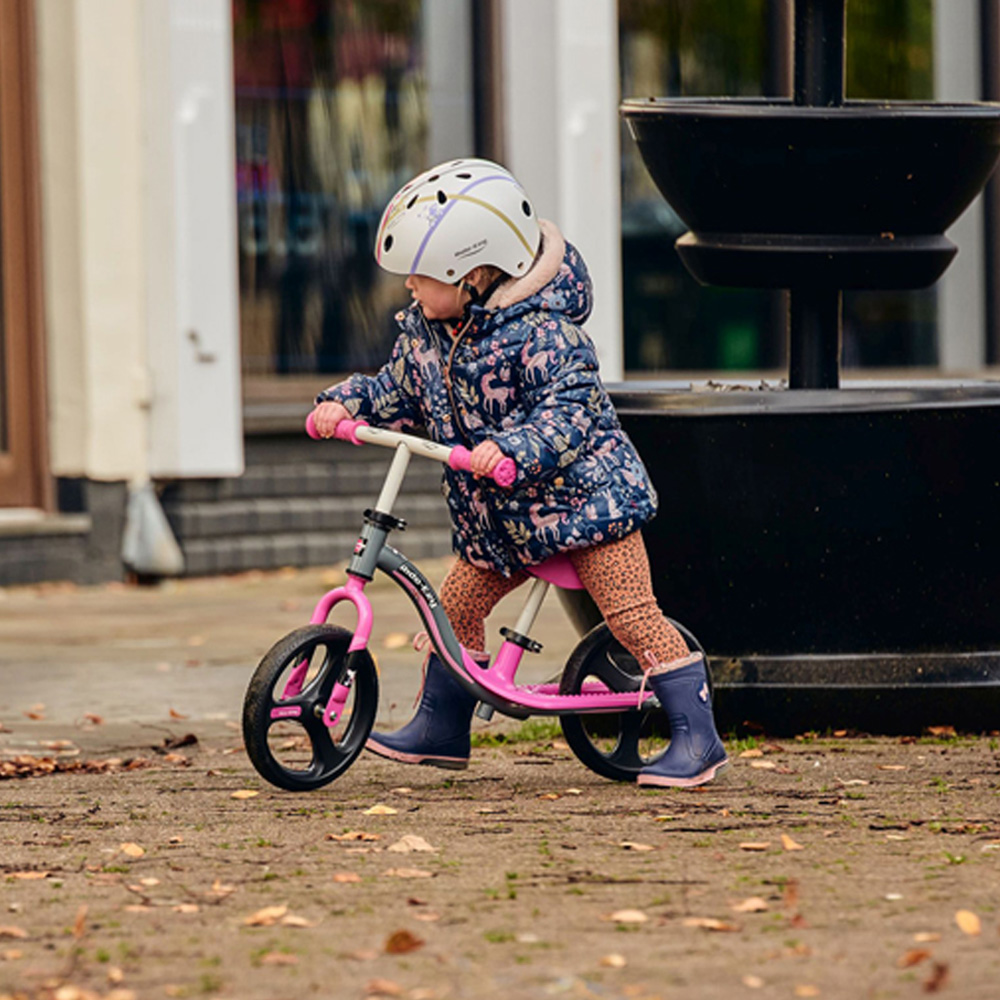 Ride-Ezy Go Glo Pink Silver 2 Wheel Balance Bike Image 4