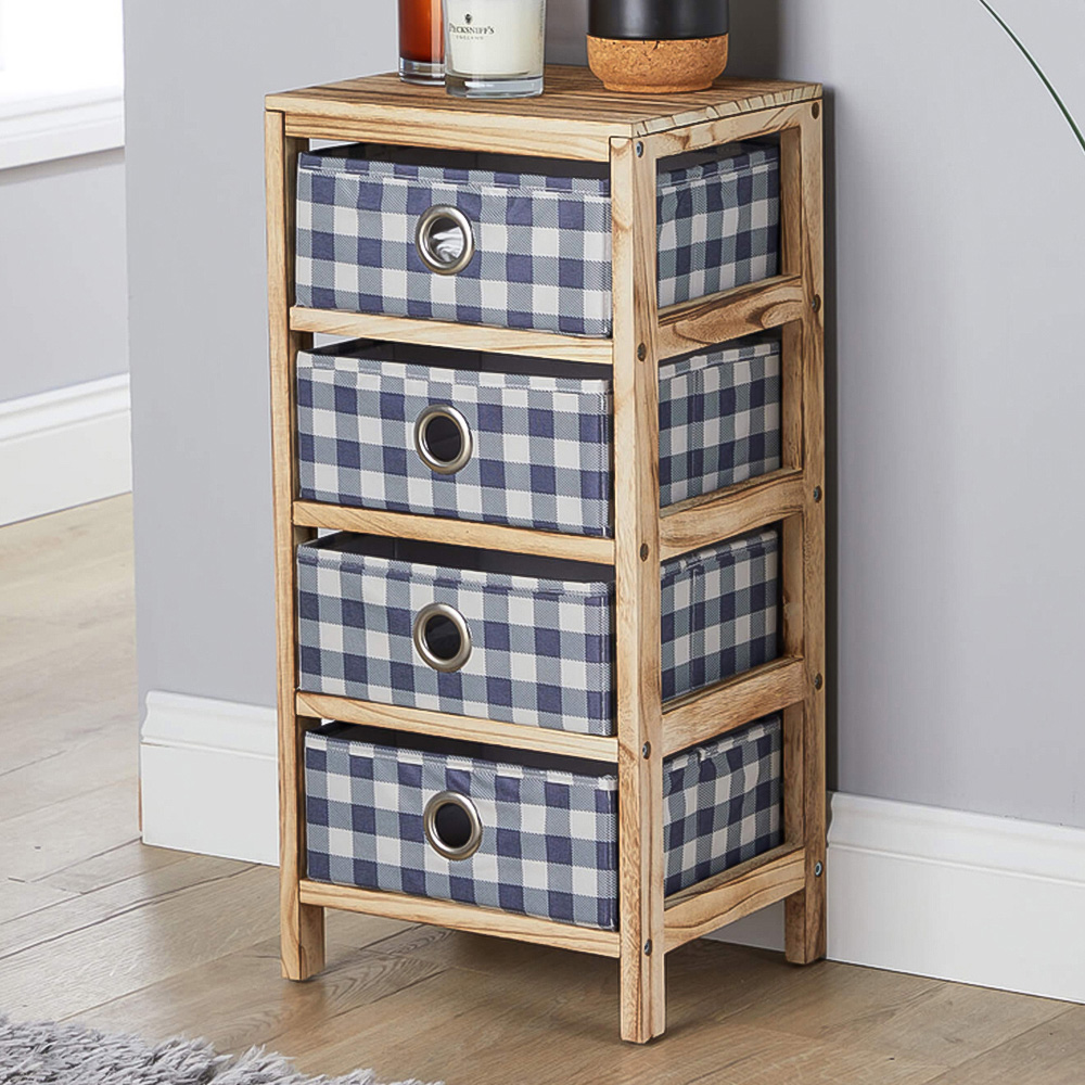 Home Source Weybourne 4 Drawer Fabric Storage Unit Image 1