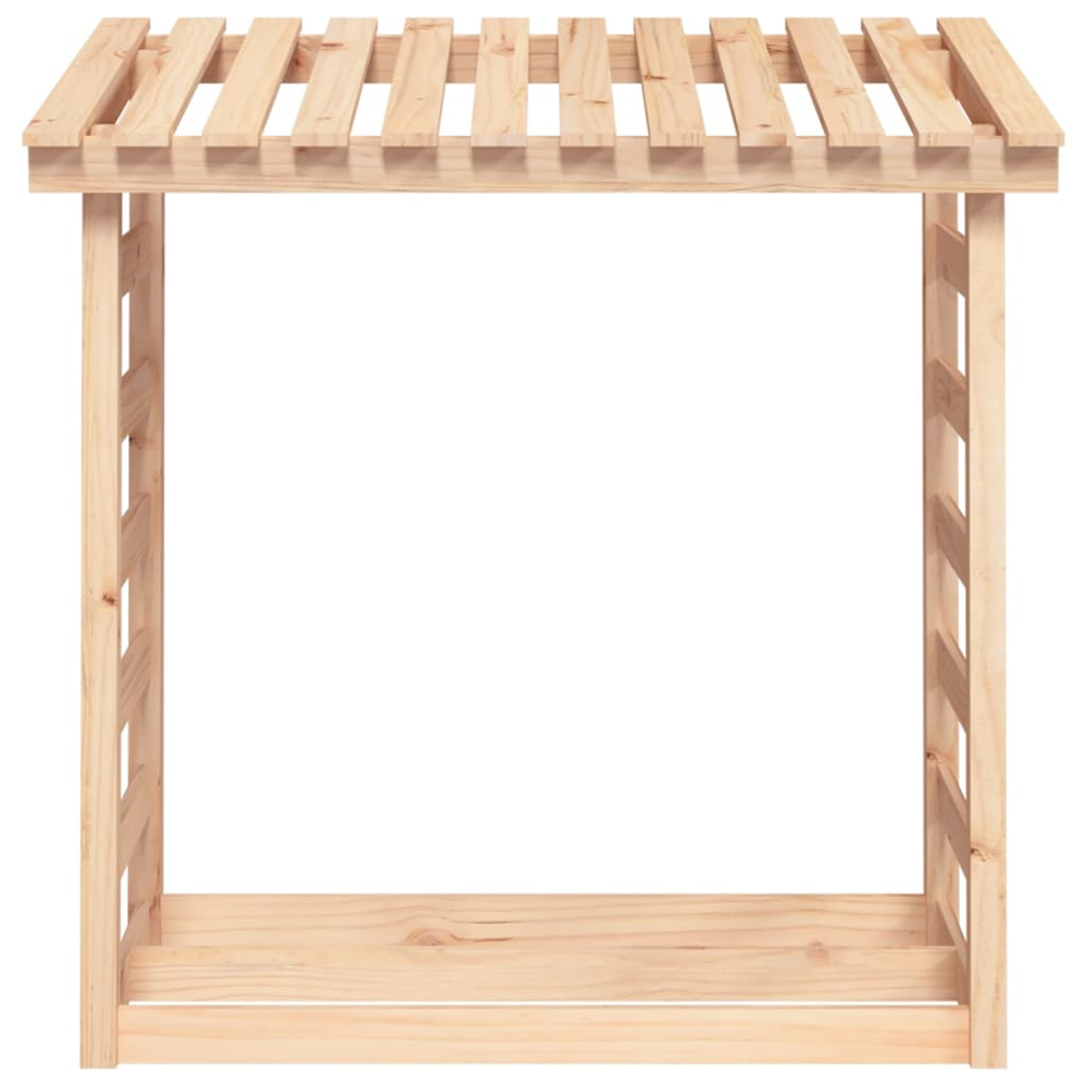 vidaXL Natural Pine Wood Firewood Log Holder 110 x 108 x 64.5cm Image 4
