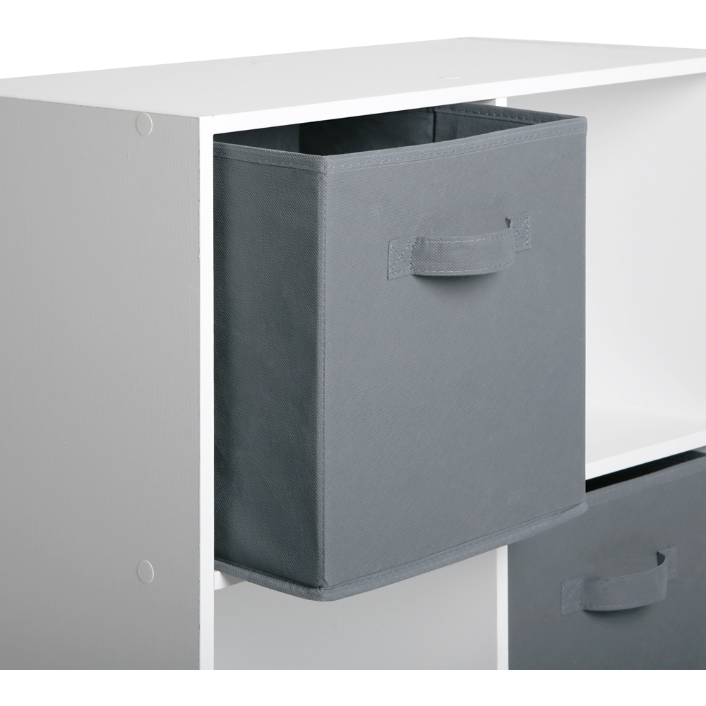 Jane 8 Shelf White Cube Storage Unit with Basket Image 5