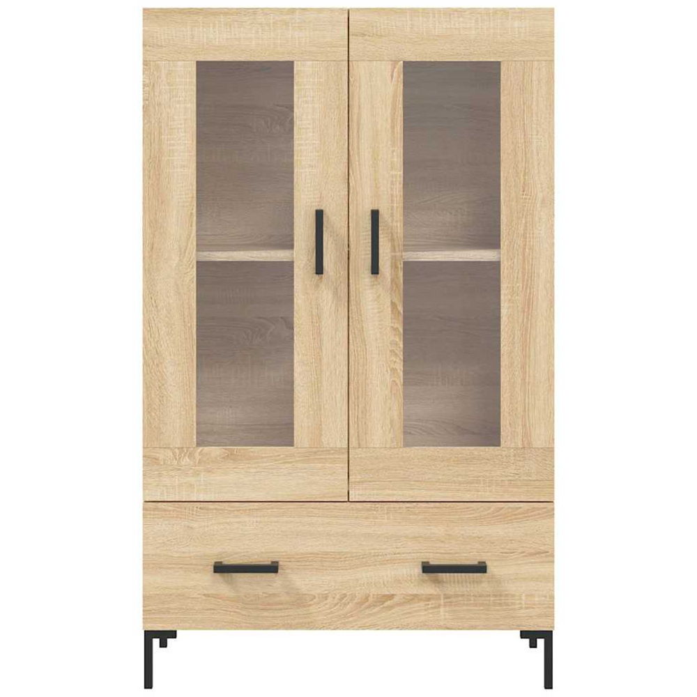 vidaXL 2 Glass Door Single Drawer Sonoma Oak Highboard Image 6