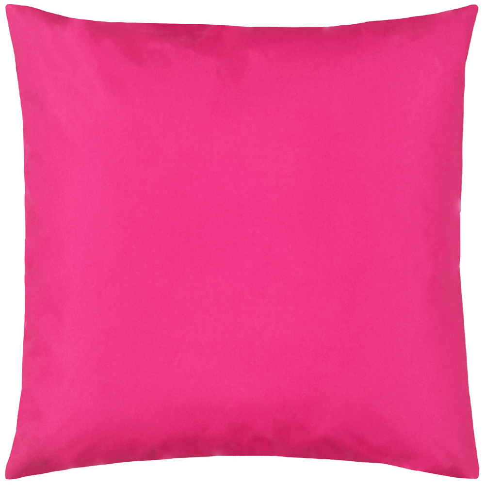 furn. Plain Pink Outdoor Cushion Large Image 1