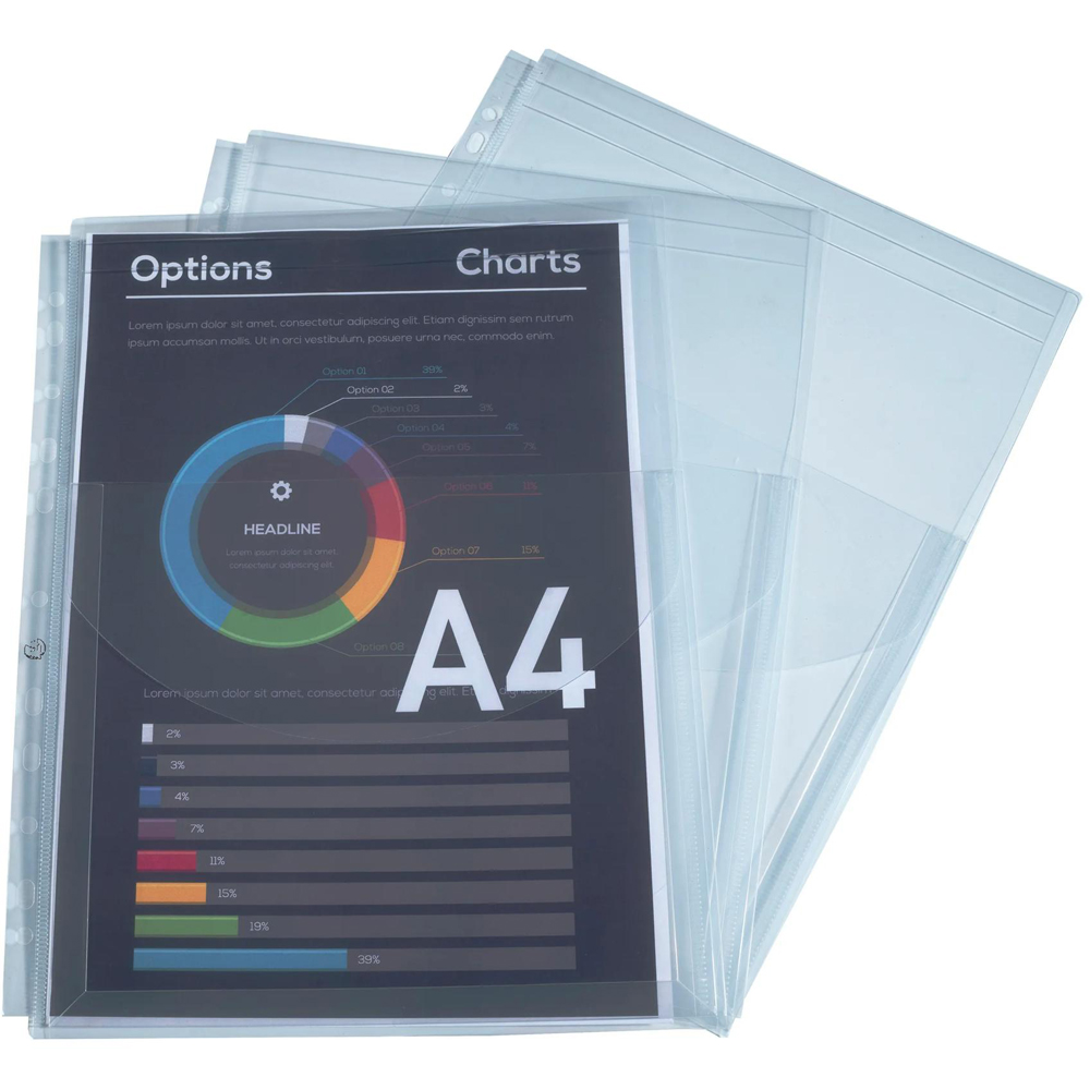 Exacompta Crystal Expanding Punched Pockets 10 Pack Image 2