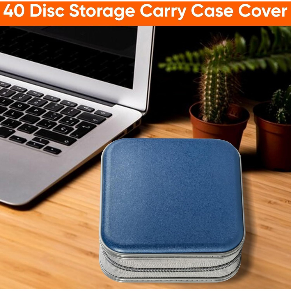 ATEK 40 Disc Blue Portable Zipped CD and DVD Storage Case Image 5