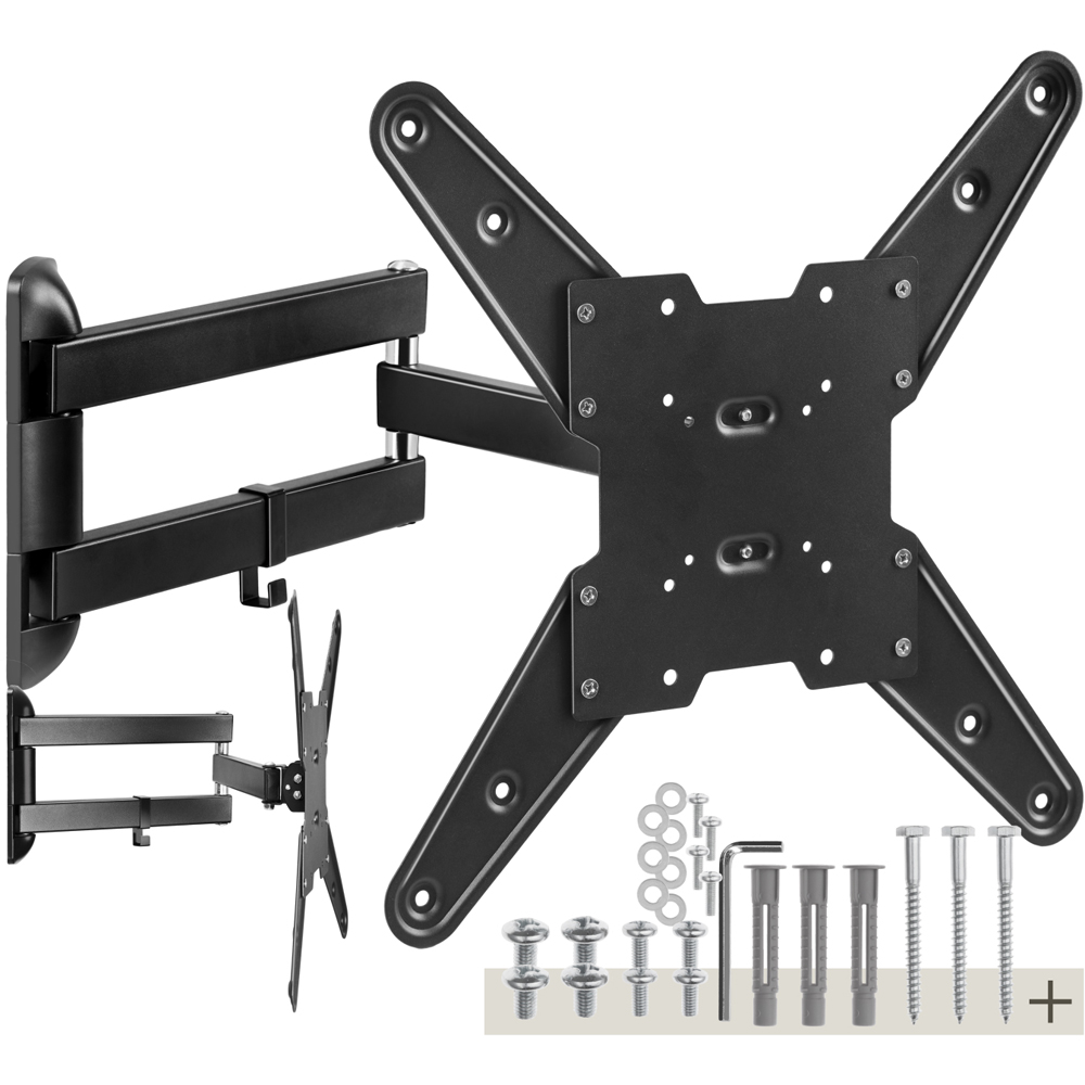tectake Black 26 to 75 inch Extendable Tilt and Swivel TV Bracket Image 3