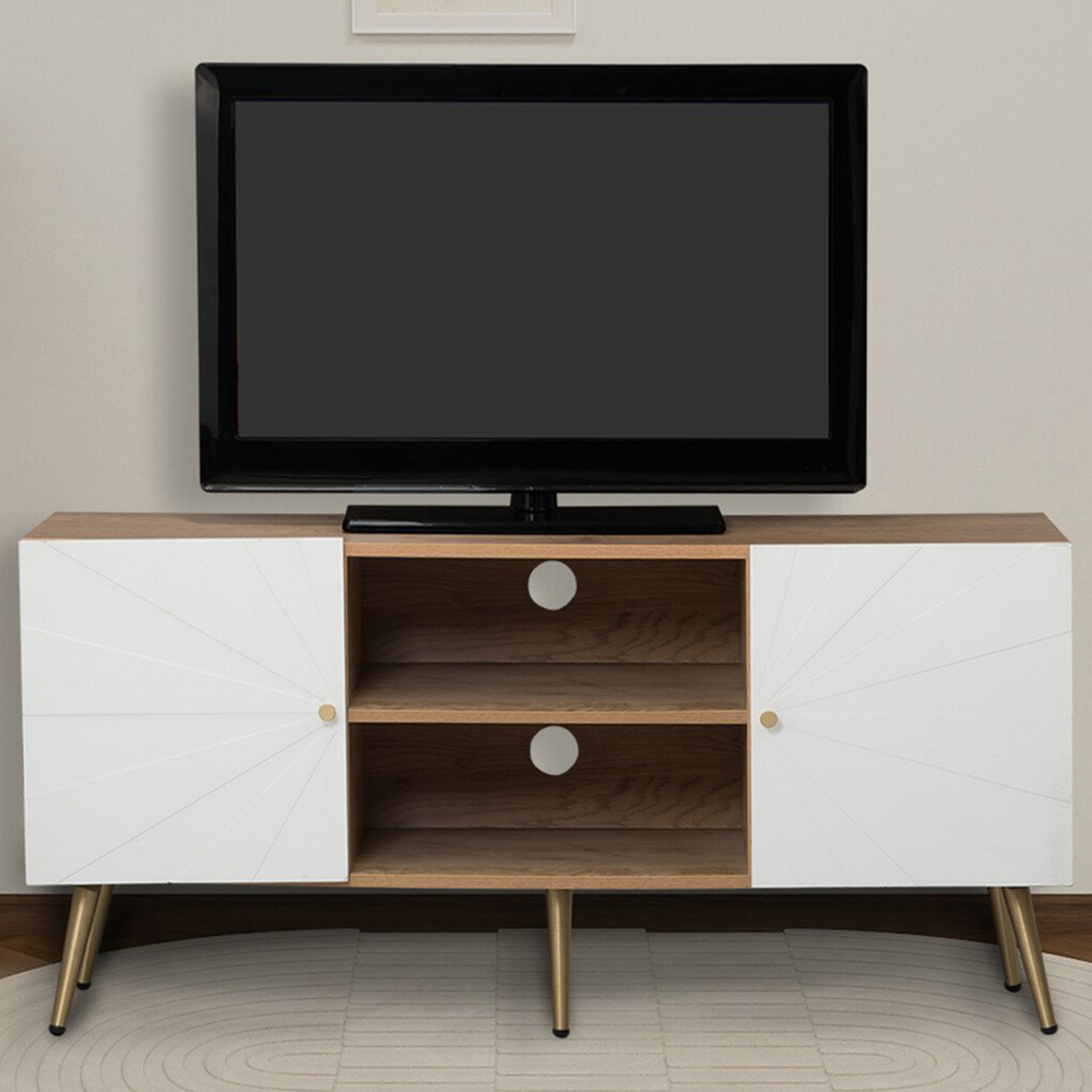 Madrid White TV Stand Image