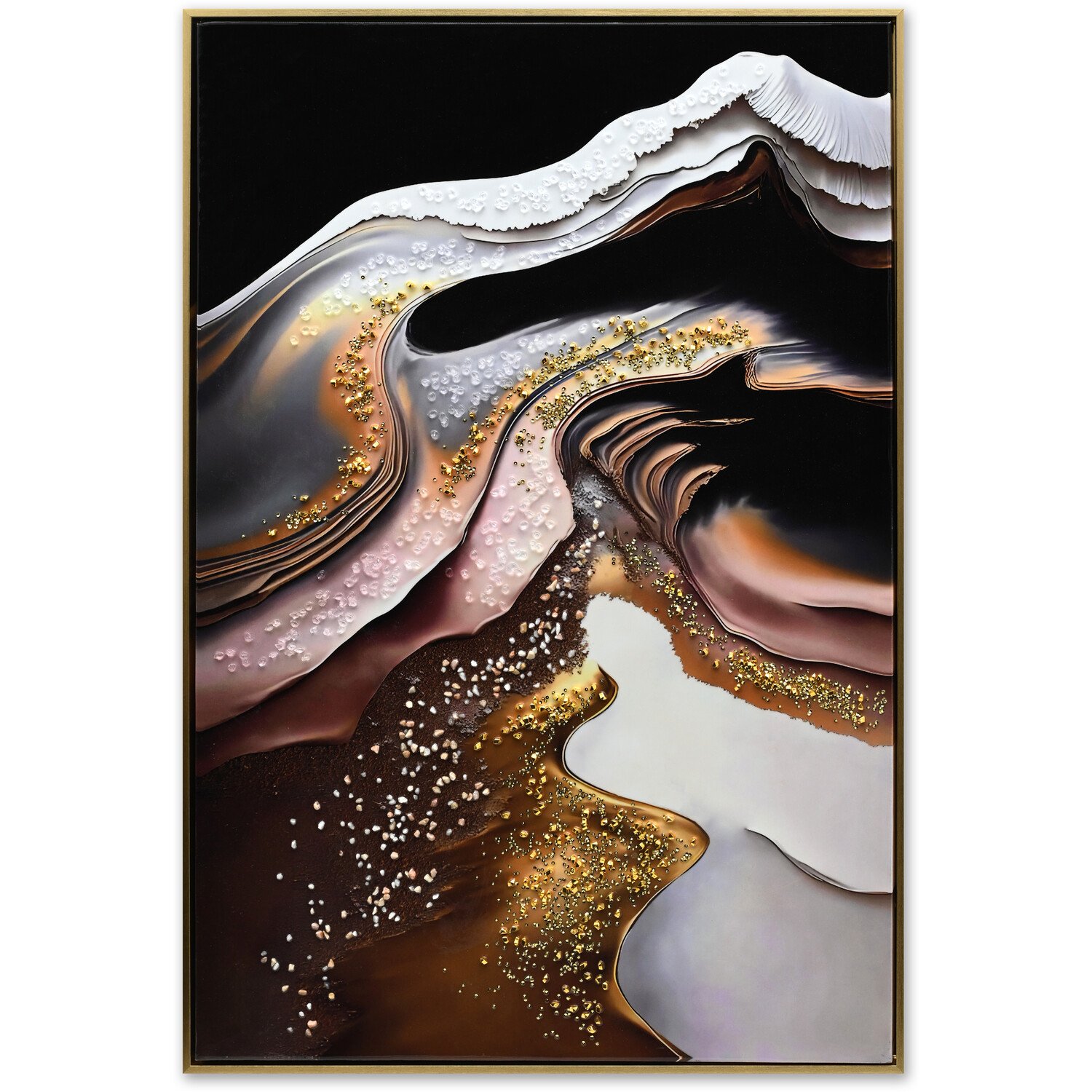 Obsidian Effect Jewelled Neutrals Print Image 1